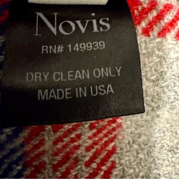 Novis NY The Jackson Womens Wool Red and Blue Plaid Open-Sided Crop Top Sz 10 - Picture 7 of 12